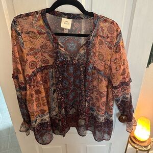 Knox Rose Bohemian Floral Blouse